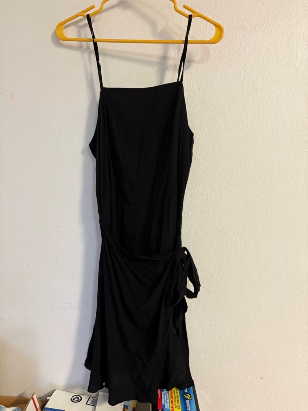 Khush Black Tie-Waist Slip Dress